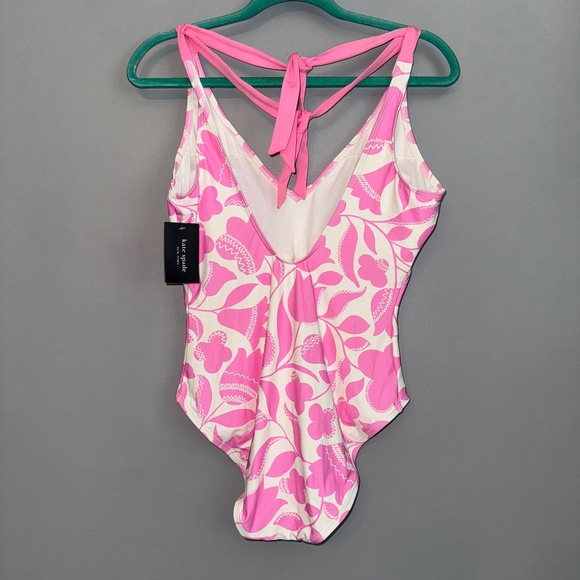 NWT Kate Spade Surf Pink Tulip Floral One Piece Swimsuit Bathing Suit Size XL - Picture 2 of 11